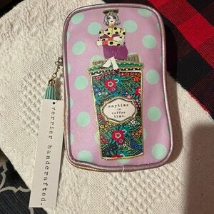 Polka Dot Pouch - Purple and Green